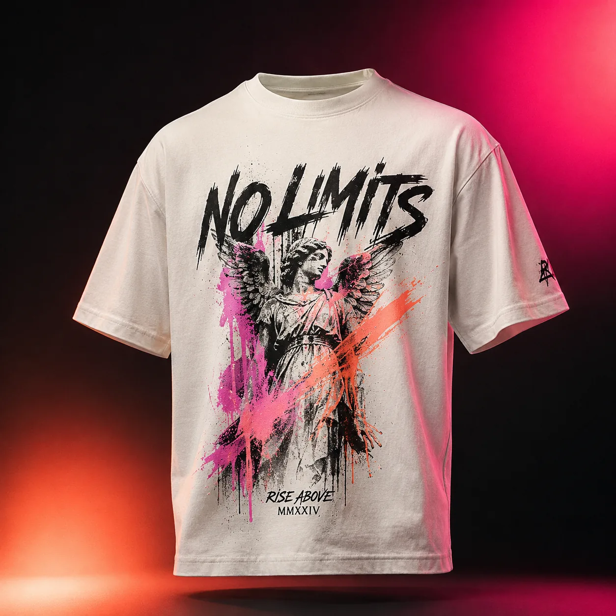 Camiseta gráfica de calle en tono hueso